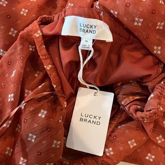 Lucky Brand rust medallion NWT dress | size XL - Picture 9 of 9